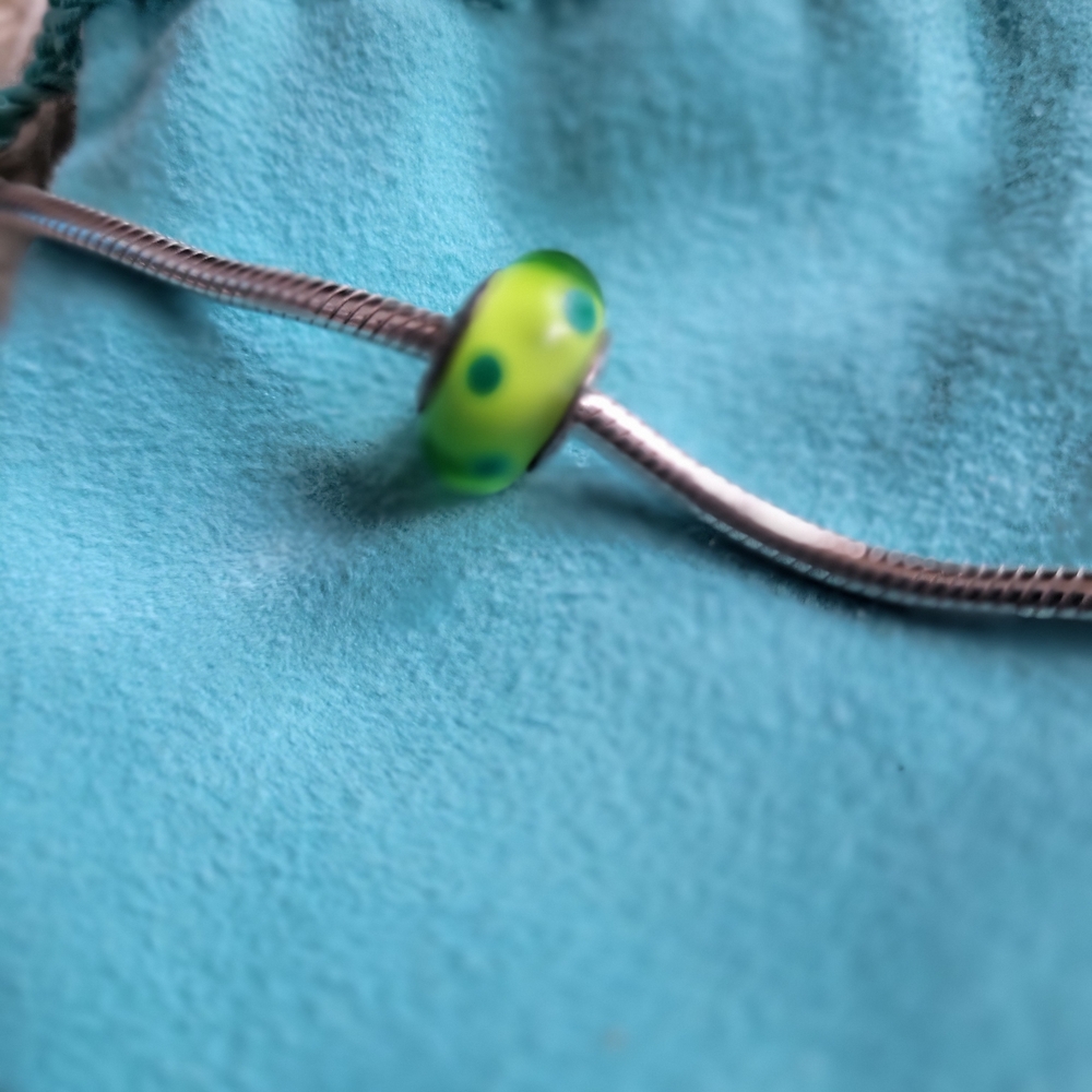 Green and Yellow Polka Dot Charm